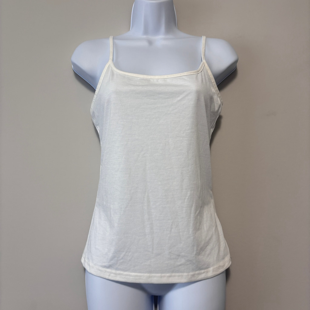 Shein Women's Size Medium Plain White Layering Tank Top w/ Adjustable Straps NWT